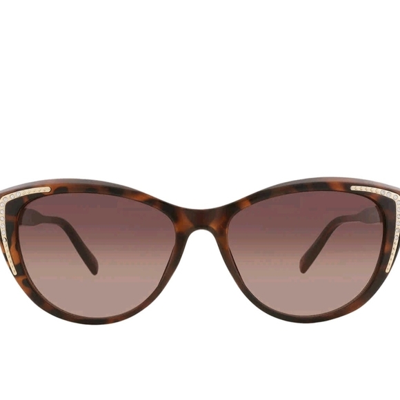 Guess Women\'s Cat Eye Sunglasses with Gold Accents And Rhinestones Havana Brown main image 7